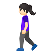 🚶🏻‍♀️ Emoji Mulher Andando: Pele Clara na Google Android 9.0.