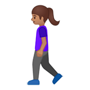 🚶🏽‍♀️ Emoji Mujer Caminando: Tono De Piel Medio en Google Android 9.0.