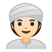 👳🏻‍♀️ Emoji Mujer Con Turbante: Tono De Piel Claro en Google Android 9.0.