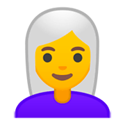 Emoji 👩‍🦳 Donna: Capelli Bianchi su Google Android 9.0.