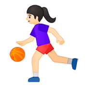 ⛹🏻‍♀️ Emoji Mujer Botando Un Balón: Tono De Piel Claro en Google Android 9.0.