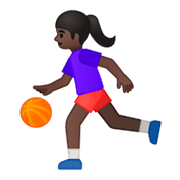 ⛹🏿‍♀️ Emoji Frau mit Ball: dunkle Hautfarbe Google Android 9.0.