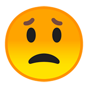 😟 Emoji Rosto Preocupado na Google Android 9.0.
