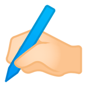 ✍🏻 Emoji schreibende Hand: helle Hautfarbe Google Android 9.0.