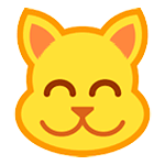 grinsende Katze mit lachenden Augen