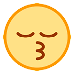 😚 Emoji küssendes Gesicht mit geschlossenen Augen HTC Sense 7.