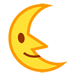 🌜 Emoji Luna De Cuarto Menguante Con Cara en HTC Sense 7.