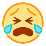 Émoji 😭 Visage Qui Pleure à Chaudes Larmes sur HTC Sense 7.
