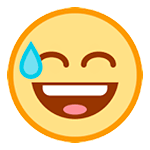 😅 Emoji grinsendes Gesicht mit Schweißtropfen HTC Sense 7.