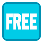 🆓 Emoji Wort „Free“ in blauem Quadrat HTC Sense 7.
