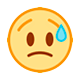 😥 Emoji Rosto Triste, Mas Aliviado na HTC Sense 8.
