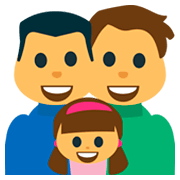 👨‍👨‍👧 Emoji Familia: Hombre, Hombre, Niña en JoyPixels 1.0.