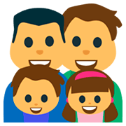 👨‍👨‍👧‍👦 Emoji Familie: Mann, Mann, Mädchen und Junge JoyPixels 1.0.