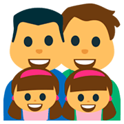 👨‍👨‍👧‍👧 Emoji Familia: Hombre, Hombre, Niña, Niña en JoyPixels 1.0.