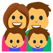 👨‍👩‍👦‍👦 Emoji Familia: Hombre, Mujer, Niño, Niño en JoyPixels 1.0.