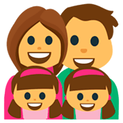 👨‍👩‍👧‍👧 Emoji Familia: Hombre, Mujer, Niña, Niña en JoyPixels 1.0.