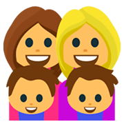 👩‍👩‍👦‍👦 Emoji Familie: Frau, Frau, Junge und Junge JoyPixels 1.0.