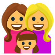 👩‍👩‍👧 Emoji Familia: Mujer, Mujer, Niña en JoyPixels 1.0.