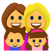👩‍👩‍👧‍👦 Emoji Familie: Frau, Frau, Mädchen und Junge JoyPixels 1.0.