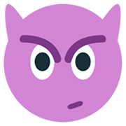 👿 Emoji Cara Enfadada Con Cuernos en JoyPixels 1.0.