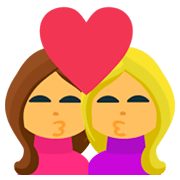👩‍❤️‍💋‍👩 Emoji sich küssendes Paar: Frau, Frau JoyPixels 1.0.