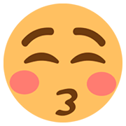 Emoji 😚 Faccina Che Bacia Con Occhi Chiusi su JoyPixels 1.0.