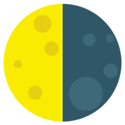 Emoji 🌗 Ultimo Quarto Di Luna su JoyPixels 1.0.