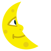 Emoji 🌜 Faccina Ultimo Quarto Di Luna su JoyPixels 1.0.