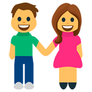 Mann und Frau halten Hände Emoji auf JoyPixels 1.0.