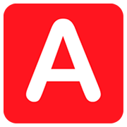 🅰️ Emoji Großbuchstabe A in rotem Quadrat JoyPixels 1.0.