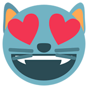 Émoji 😻 Chat Souriant Aux Yeux En Cœurs sur JoyPixels 1.0.