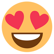 😍 Emoji lächelndes Gesicht mit herzförmigen Augen JoyPixels 1.0.