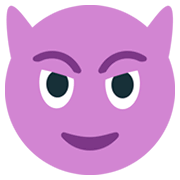 Emoji 😈 Faccina Con Sorriso E Corna su JoyPixels 1.0.