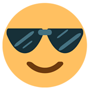😎 Emoji Cara Sonriendo Con Gafas De Sol en JoyPixels 1.0.