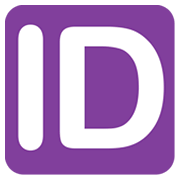 🆔 Emoji Großbuchstaben ID in lila Quadrat JoyPixels 1.0.