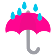 Émoji ☔ Parapluie Avec Gouttes De Pluie sur JoyPixels 1.0.