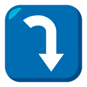 ⤵️ Emoji Flecha Derecha Curvándose Hacia Abajo en JoyPixels 3.0.