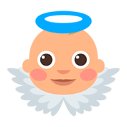 👼🏼 Emoji Bebé ángel: Tono De Piel Claro Medio en JoyPixels 3.0.