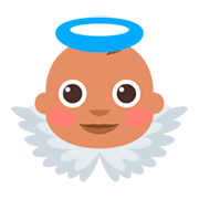 Émoji 👼🏽 Bébé Ange : Peau Légèrement Mate sur JoyPixels 3.0.