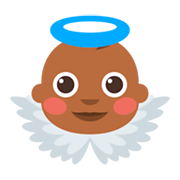 👼🏾 Emoji Bebé ángel: Tono De Piel Oscuro Medio en JoyPixels 3.0.