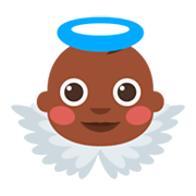 👼🏿 Emoji Bebé ángel: Tono De Piel Oscuro en JoyPixels 3.0.