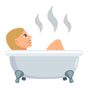 🛀🏼 Emoji badende Person: mittelhelle Hautfarbe JoyPixels 3.0.
