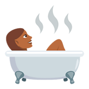 🛀🏾 Emoji Persona En La Bañera: Tono De Piel Oscuro Medio en JoyPixels 3.0.