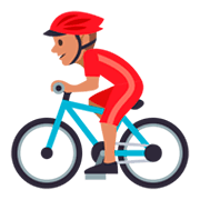 Émoji 🚴🏽 Cycliste : Peau Légèrement Mate sur JoyPixels 3.0.