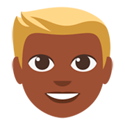 👱🏿‍♂️ Emoji Homem: Pele Escura E Cabelo Loiro na JoyPixels 3.0.