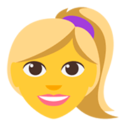 👱‍♀️ Emoji Mulher: Cabelo Loiro na JoyPixels 3.0.
