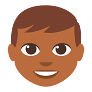 👦🏾 Emoji Junge: mitteldunkle Hautfarbe JoyPixels 3.0.