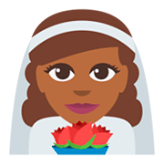👰🏾 Emoji Novia Con Velo: Tono De Piel Oscuro Medio en JoyPixels 3.0.