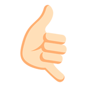 Emoji 🤙🏻 Mano Con Gesto Di Chiamata: Carnagione Chiara su JoyPixels 3.0.