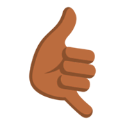 🤙🏾 Emoji Sinal «me Liga»: Pele Morena Escura na JoyPixels 3.0.